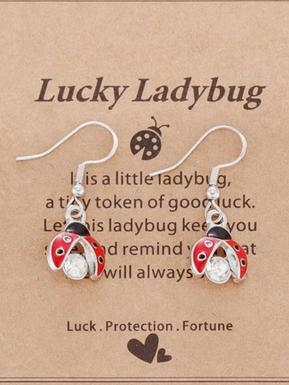 Ladybug Charm Earrings Jewelry Gift for Women New In Package